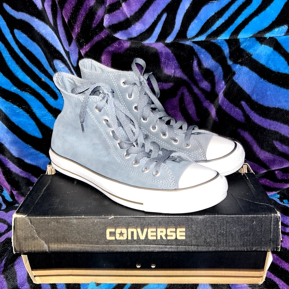Converse Gray Canvas High-Top Sneakers